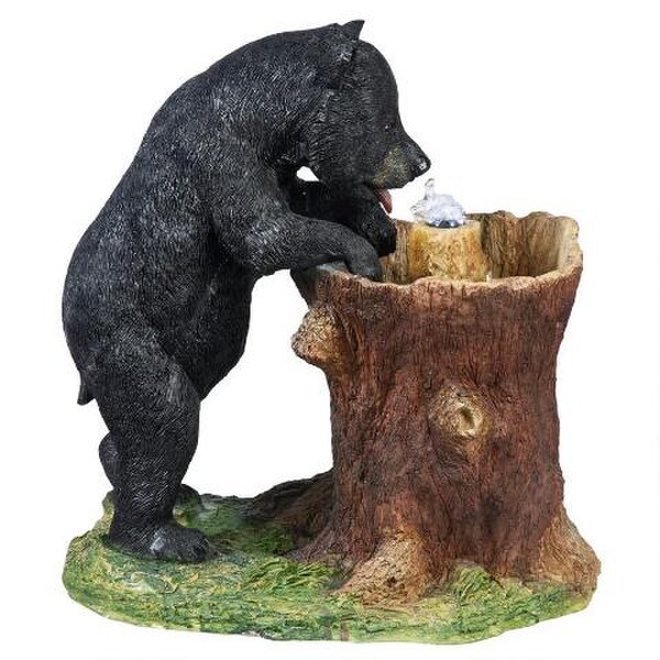 Drinking Black Bear Garden Fountain Grizzly Decorative Water Wildlife